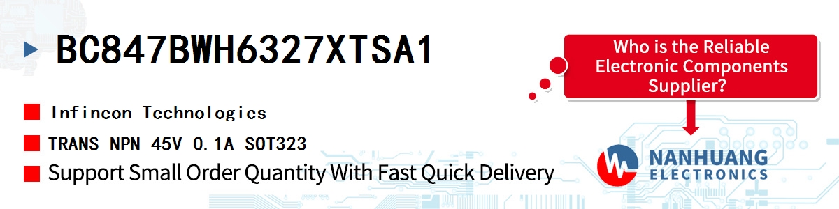 BC847BWH6327XTSA1 Infineon TRANS NPN 45V 0.1A SOT323