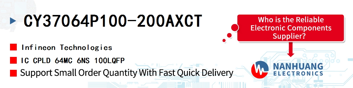 CY37064P100-200AXCT Infineon IC CPLD 64MC 6NS 100LQFP