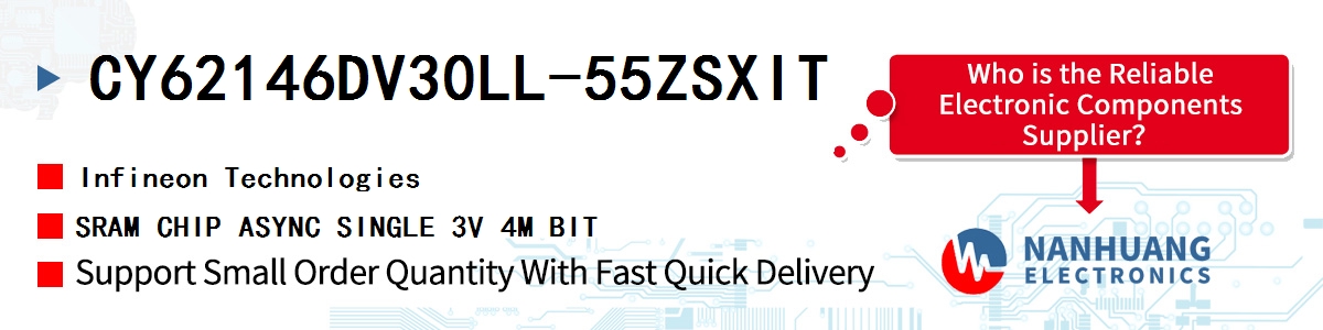 CY62146DV30LL-55ZSXIT Infineon SRAM CHIP ASYNC SINGLE 3V 4M BIT