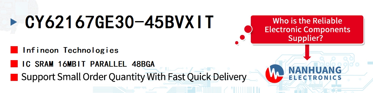 CY62167GE30-45BVXIT Infineon IC SRAM 16MBIT PARALLEL 48BGA