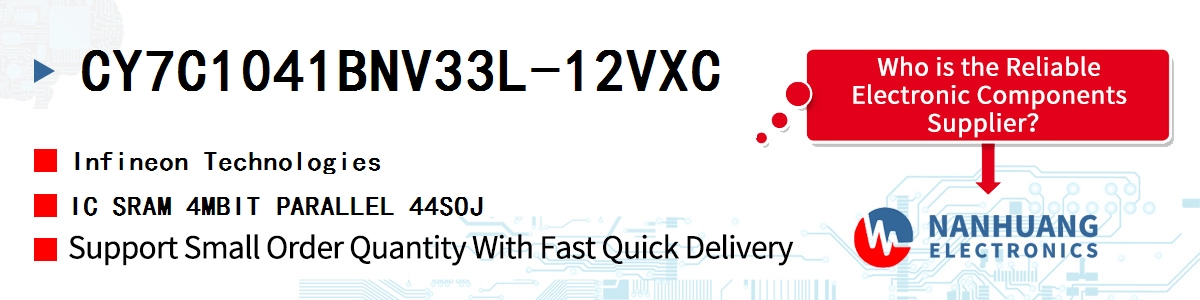 CY7C1041BNV33L-12VXC Infineon IC SRAM 4MBIT PARALLEL 44SOJ