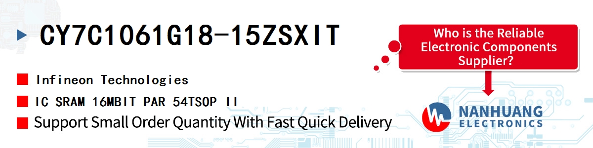 CY7C1061G18-15ZSXIT Infineon IC SRAM 16MBIT PAR 54TSOP II