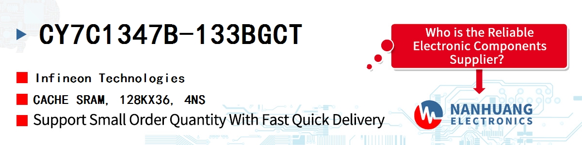 CY7C1347B-133BGCT Infineon CACHE SRAM, 128KX36, 4NS