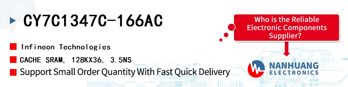CY7C1347C-166AC Infineon CACHE SRAM, 128KX36, 3.5NS