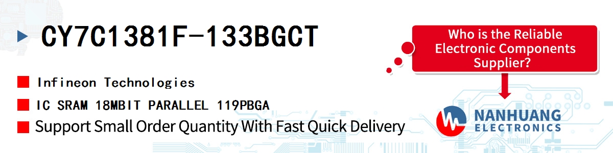 CY7C1381F-133BGCT Infineon IC SRAM 18MBIT PARALLEL 119PBGA