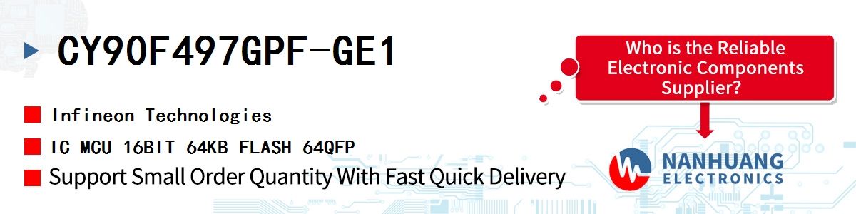 CY90F497GPF-GE1 Infineon IC MCU 16BIT 64KB FLASH 64QFP