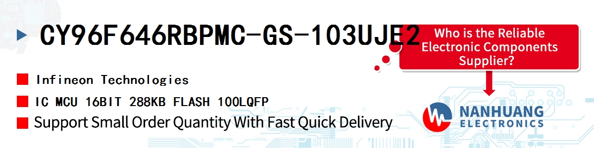 CY96F646RBPMC-GS-103UJE2 Infineon IC MCU 16BIT 288KB FLASH 100LQFP