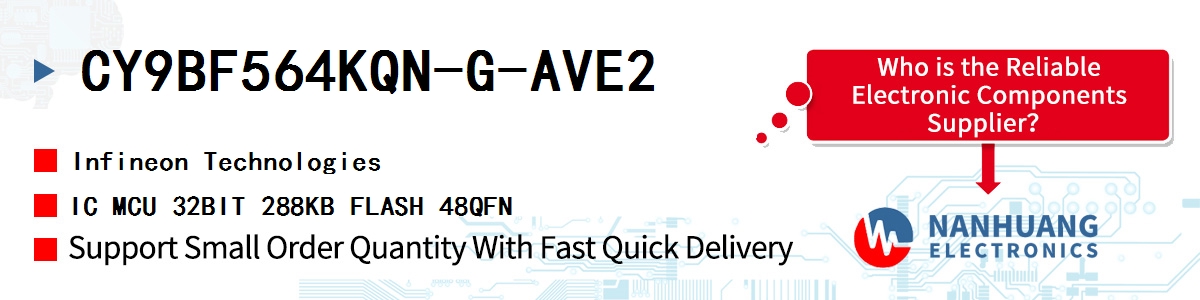 CY9BF564KQN-G-AVE2 Infineon IC MCU 32BIT 288KB FLASH 48QFN