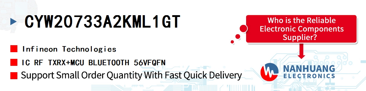 CYW20733A2KML1GT Infineon IC RF TXRX+MCU BLUETOOTH 56VFQFN