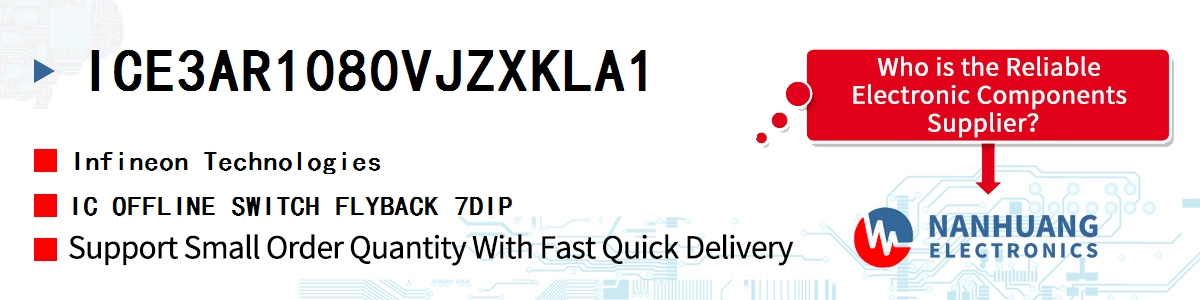 ICE3AR1080VJZXKLA1 Infineon IC OFFLINE SWITCH FLYBACK 7DIP