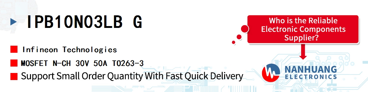 IPB10N03LB G Infineon MOSFET N-CH 30V 50A TO263-3