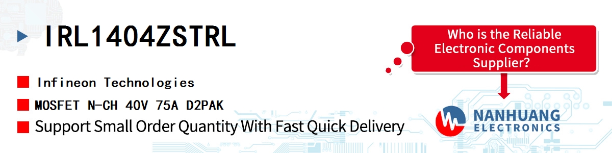 IRL1404ZSTRL Infineon MOSFET N-CH 40V 75A D2PAK