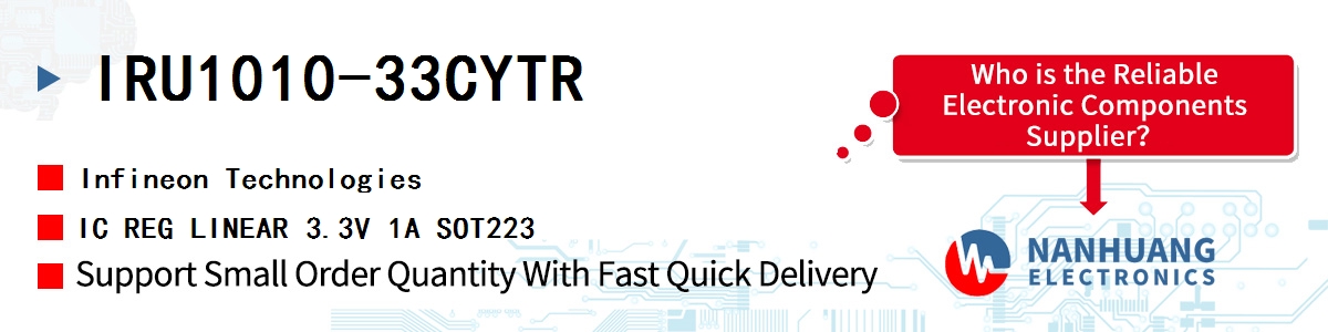 IRU1010-33CYTR Infineon IC REG LINEAR 3.3V 1A SOT223