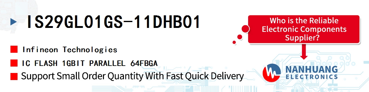 IS29GL01GS-11DHB01 Infineon IC FLASH 1GBIT PARALLEL 64FBGA