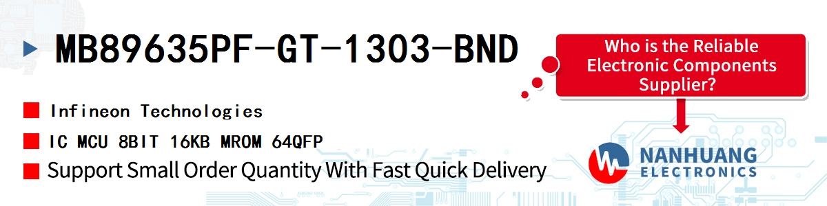 MB89635PF-GT-1303-BND Infineon IC MCU 8BIT 16KB MROM 64QFP