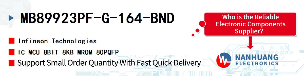 MB89923PF-G-164-BND Infineon IC MCU 8BIT 8KB MROM 80PQFP