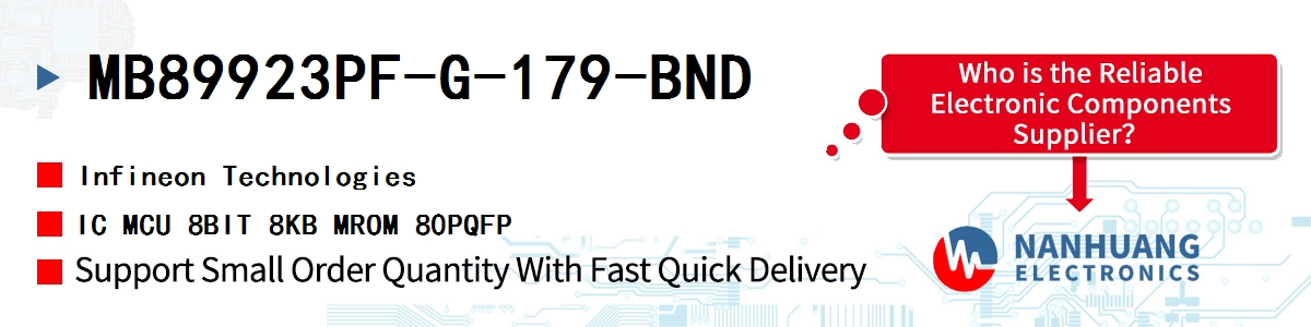 MB89923PF-G-179-BND Infineon IC MCU 8BIT 8KB MROM 80PQFP
