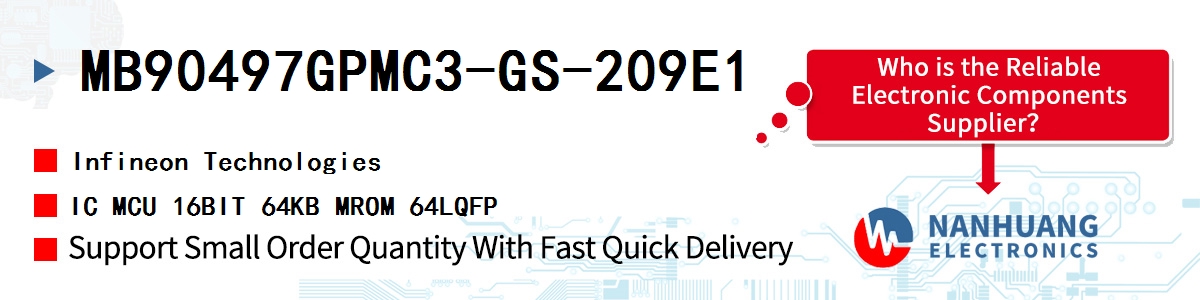 MB90497GPMC3-GS-209E1 Infineon IC MCU 16BIT 64KB MROM 64LQFP