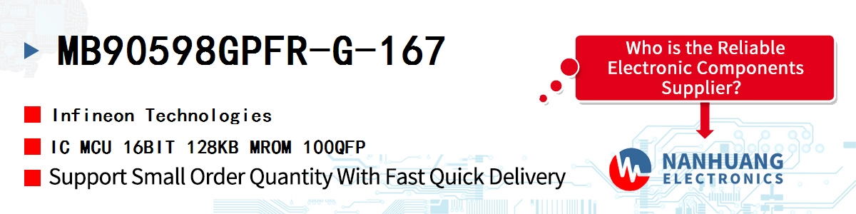 MB90598GPFR-G-167 Infineon IC MCU 16BIT 128KB MROM 100QFP