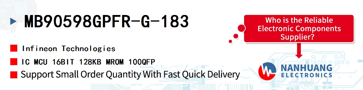MB90598GPFR-G-183 Infineon IC MCU 16BIT 128KB MROM 100QFP