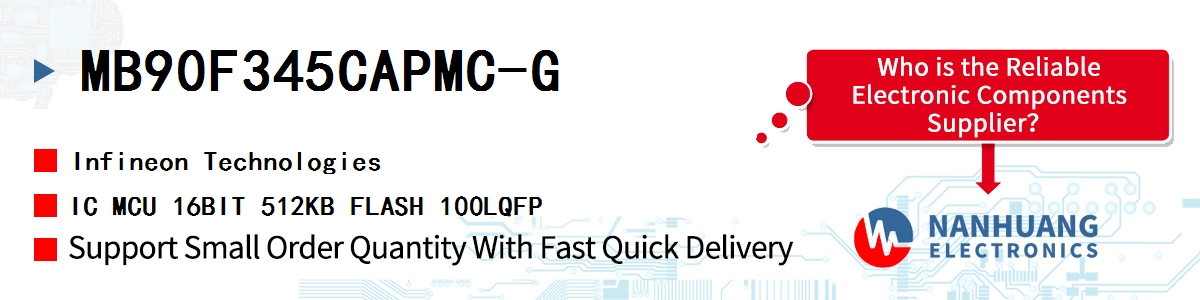 MB90F345CAPMC-G Infineon IC MCU 16BIT 512KB FLASH 100LQFP