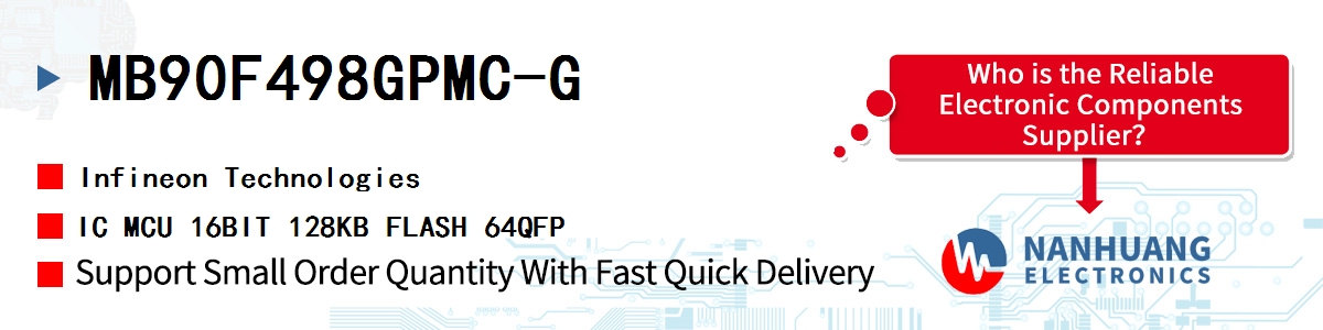 MB90F498GPMC-G Infineon IC MCU 16BIT 128KB FLASH 64QFP