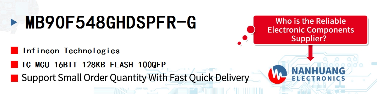 MB90F548GHDSPFR-G Infineon IC MCU 16BIT 128KB FLASH 100QFP