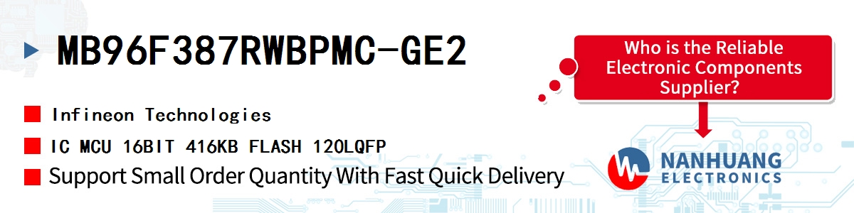 MB96F387RWBPMC-GE2 Infineon IC MCU 16BIT 416KB FLASH 120LQFP