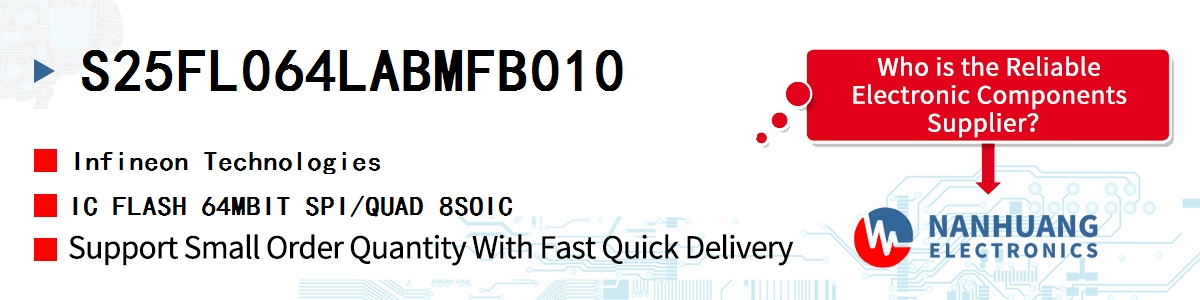 S25FL064LABMFB010 Infineon IC FLASH 64MBIT SPI/QUAD 8SOIC