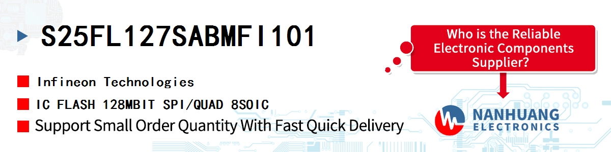 S25FL127SABMFI101 Infineon IC FLASH 128MBIT SPI/QUAD 8SOIC