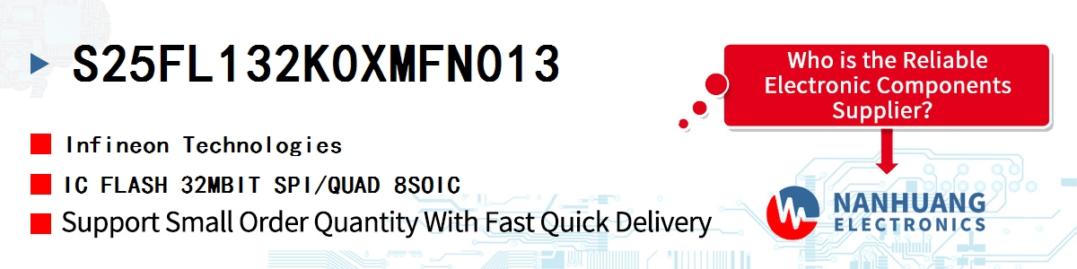 S25FL132K0XMFN013 Infineon IC FLASH 32MBIT SPI/QUAD 8SOIC