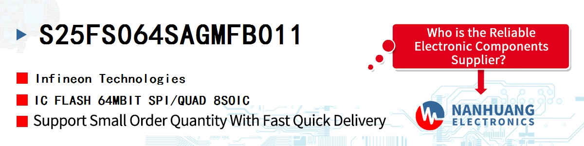 S25FS064SAGMFB011 Infineon IC FLASH 64MBIT SPI/QUAD 8SOIC