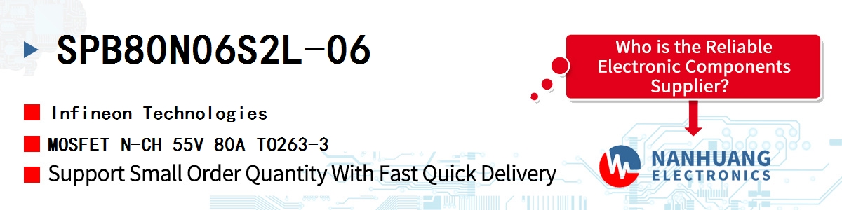 SPB80N06S2L-06 Infineon MOSFET N-CH 55V 80A TO263-3