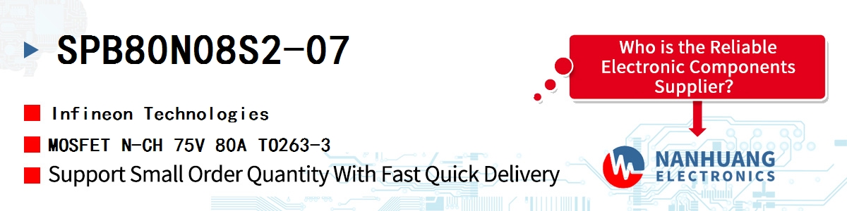 SPB80N08S2-07 Infineon MOSFET N-CH 75V 80A TO263-3
