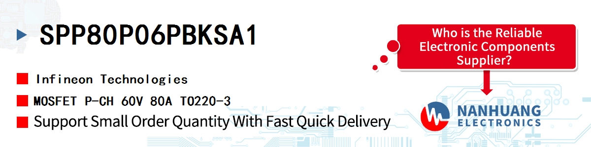 SPP80P06PBKSA1 Infineon MOSFET P-CH 60V 80A TO220-3
