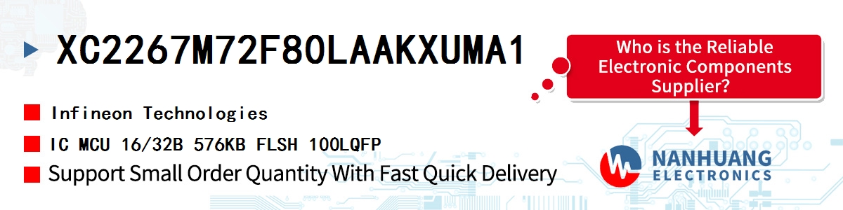 XC2267M72F80LAAKXUMA1 Infineon IC MCU 16/32B 576KB FLSH 100LQFP