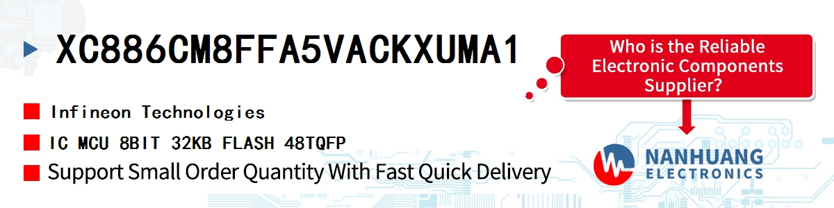 XC886CM8FFA5VACKXUMA1 Infineon IC MCU 8BIT 32KB FLASH 48TQFP